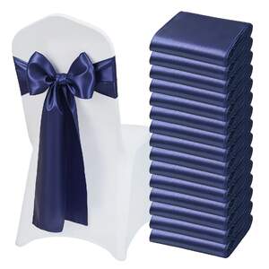 Panglici-decorative-din-satin-pentru-scaune-50-bucăți-275-x-17-cm-Albastru-închis