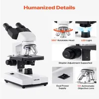 Set-microscop-compus-binocular-40-5000-cu-platou-mecanic-în-două-straturi