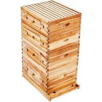 Set-pentru-stup-de-albine-cu-40-de-rame-lemn-de-cedru-cu-ceară-de-albine-2-corpuri-adânci-2-corpuri-medii-pentru-albine