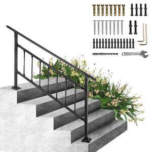 Set-balustradă-din-fier-forjat-pentru-scări-Pentru-1-4-trepte-reglabilă-neagră