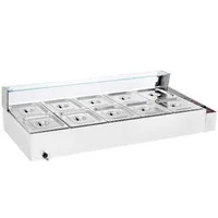 Încălzitor-electric-profesional-pentru-bufet-cu-10-recipiente-și-paravan-de-sticlă