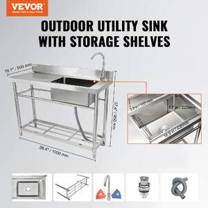 Chiuvete-profesionale-cu-o-cuvă-din-oțel-inox-100-120-cm-BATERIE-pentru-garaj-restaurant-spălătorie-certificate-NSF