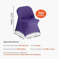 Huse-pentru-scaune-din-spandex-50-de-bucăți-mărime-universală-mov-cu-margine-frontală-dreaptă