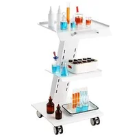Cărucior-mobil-de-serviciu-dentar-cu-trei-niveluri-și-bandă-de-prize-electrice-integrată
