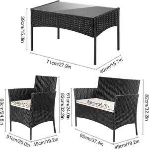 Set-de-grădină-din-4-piese-mobilier-din-ratan-pentru-relaxare-Negru-sau-maro