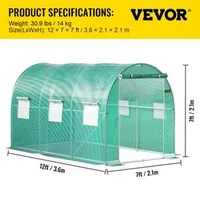 Seră-tunel-cu-intrare-3-5-2-1-2-1m-pentru-plante-cu-arce-din-oțel-galvanizat-1-grindă-superioară-2-stâlpi-diagonali-2-uși-cu-fermoar-și-6-ferestre-mobile-verde