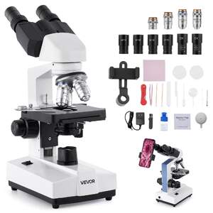 Set-microscop-compus-binocular-40-5000-cu-platou-mecanic-în-două-straturi