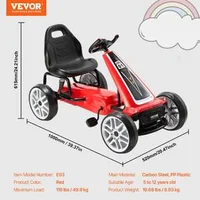 Kart-pentru-copii-cu-pedale-4-roți-scaun-reglabil-și-frână-de-mână-roșu