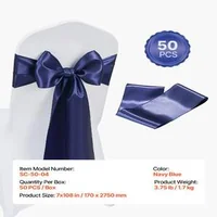 Panglici-decorative-din-satin-pentru-scaune-50-bucăți-275-x-17-cm-Albastru-închis