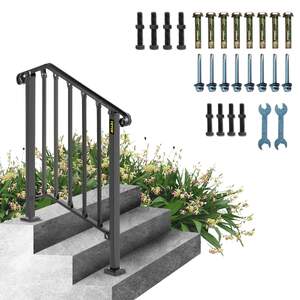 Balustradă-din-fier-forjat-pentru-scări-Pentru-2-sau-3-trepte-cu-design-în-formă-de-X-dimensiuni-diferite