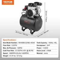Compresor-compact-fără-ulei-40-l-90-PSI-portabil