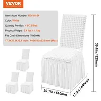 Huse-pentru-scaune-din-spandex-cu-fustă-4-bucăți-dimensiune-universală-culoare-albă