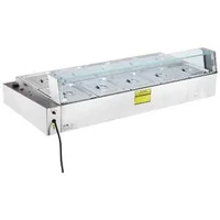 Încălzitor-electric-profesional-pentru-bufet-cu-10-recipiente-și-paravan-de-sticlă