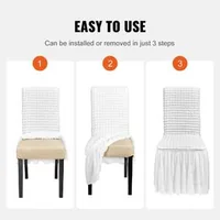 Huse-pentru-scaune-din-spandex-cu-fustă-4-bucăți-dimensiune-universală-culoare-albă