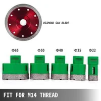 Set-de-5-carote-diamantate-cu-disc-de-ferăstrău-22-35-40-50-65-mm-filet-M14-carborund-și-granit