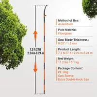 Fierăstrău-manual-cu-prelungitor-222-822-cm-lamă-ascuțită-din-oțel-pentru-tăierea-crengilor-înalte-și-8-segmente-ușoare-de-mâner-din-fibră-de-sticlă