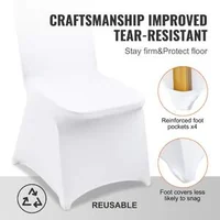 Huse-pentru-scaune-din-spandex-150-de-bucăți-mărime-universală-albe-cu-margine-frontală-dreaptă