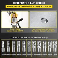 Mașină-de-găurit-portabilă-cu-talpă-magnetică-1100-W-Ø-40-mm-adâncime-de-până-la-55-mm-forță-magnetică-de-12-000-N