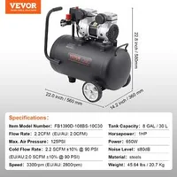 Compresor-compact-fără-ulei-30-l-90-PSI-portabil