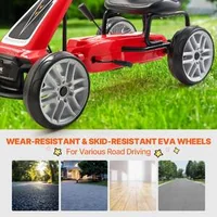 Kart-pentru-copii-cu-pedale-4-roți-scaun-reglabil-și-frână-de-mână-roșu