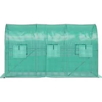 Seră-tunel-cu-intrare-3-5-2-1-2-1m-pentru-plante-cu-arce-din-oțel-galvanizat-1-grindă-superioară-2-stâlpi-diagonali-2-uși-cu-fermoar-și-6-ferestre-mobile-verde
