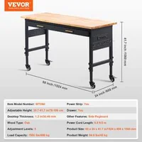 Masă-de-lucru-pe-roți-cu-înălțime-reglabilă-cu-priză-și-sertar-150-cm