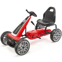 Kart-pentru-copii-cu-pedale-4-roți-scaun-reglabil-și-frână-de-mână-roșu
