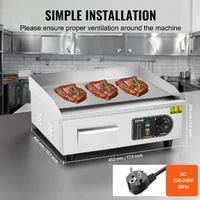 Grătar-electric-pentru-uz-profesional-2800W-cu-plită-plană-35-până-la-70-cm-50-300-C