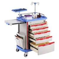 Cărucior-medical-mobil-cu-5-niveluri-5-sertare-și-2-coșuri-pentru-deșeuri