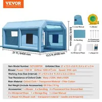 Cabină-gonflabilă-pentru-vopsire-6-4-x-4-1-x-3-m-cu-ventilator-de-1100W
