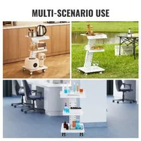 Cărucior-mobil-de-serviciu-dentar-cu-trei-niveluri-și-bandă-de-prize-electrice-integrată
