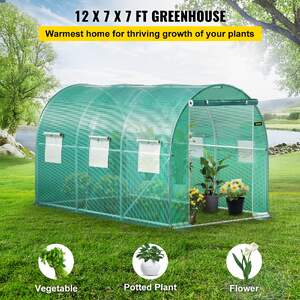 Seră-tunel-cu-intrare-3-5-2-1-2-1m-pentru-plante-cu-arce-din-oțel-galvanizat-1-grindă-superioară-2-stâlpi-diagonali-2-uși-cu-fermoar-și-6-ferestre-mobile-verde
