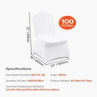 Huse-pentru-scaune-din-spandex-100-bucăți-Mărime-universală-culoare-albă-margine-frontală-dreaptă