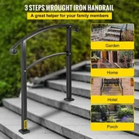 Balustradă-pentru-trepte-exterioare-din-fier-forjat-pentru-1-3-trepte-neagră-mată-cu-kit-de-montaj