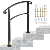Balustradă-pentru-trepte-exterioare-din-fier-forjat-pentru-1-3-trepte-neagră-mată-cu-kit-de-montaj