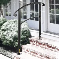 Balustradă-pentru-trepte-exterioare-din-fier-forjat-pentru-1-3-trepte-neagră-mată-cu-kit-de-montaj