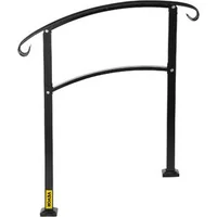 Balustradă-pentru-trepte-exterioare-din-fier-forjat-pentru-1-3-trepte-neagră-mată-cu-kit-de-montaj