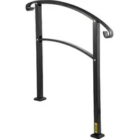 Balustradă-pentru-trepte-exterioare-din-fier-forjat-pentru-1-3-trepte-neagră-mată-cu-kit-de-montaj