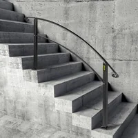 Balustradă-din-fier-forjat-de-5-picioare-pentru-1-5-trepte-neagră-cu-kit-de-montaj