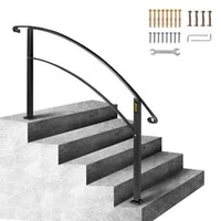 Balustradă-din-fier-forjat-de-5-picioare-pentru-1-5-trepte-neagră-cu-kit-de-montaj