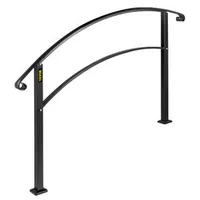 Balustradă-din-fier-forjat-de-5-picioare-pentru-1-5-trepte-neagră-cu-kit-de-montaj