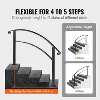 Balustradă-din-fier-forjat-de-5-picioare-pentru-1-5-trepte-neagră-cu-kit-de-montaj