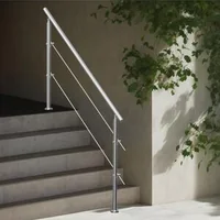 Balustradă-pentru-scări-exterioare-180-cm-2-bare-transversale-oțel-inoxidabil-montaj-pe-podea