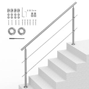 Balustradă-pentru-scări-exterioare-180-cm-2-bare-transversale-oțel-inoxidabil-montaj-pe-podea
