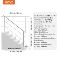 Balustradă-pentru-scări-exterioare-180-cm-2-bare-transversale-oțel-inoxidabil-montaj-pe-podea