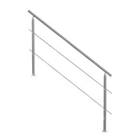 Balustradă-pentru-scări-exterioare-180-cm-2-bare-transversale-oțel-inoxidabil-montaj-pe-podea