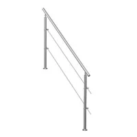 Balustradă-pentru-scări-exterioare-180-cm-2-bare-transversale-oțel-inoxidabil-montaj-pe-podea