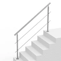 Balustradă-pentru-scări-exterioare-180-cm-2-bare-transversale-oțel-inoxidabil-montaj-pe-podea