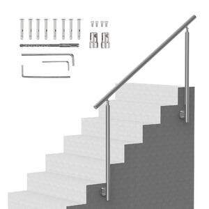 Balustradă-pentru-scări-exterioare-150-cm-montaj-lateral-oțel-inoxidabil