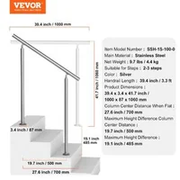 Balustradă-pentru-scări-exterioare-100-cm-din-oțel-inoxidabil-cu-montare-pe-sol